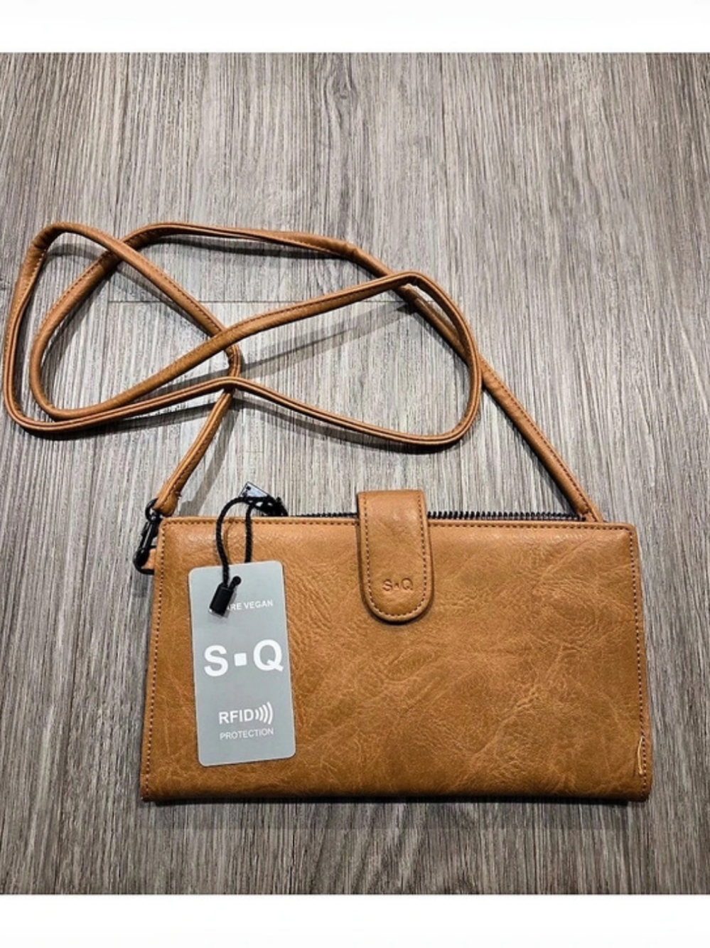 S-Q Brown Crossbody Wallet NWT